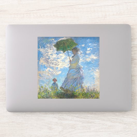 Claude Monet - Die Promenade, Frau mit Sonnenschir Aufkleber (Computer)