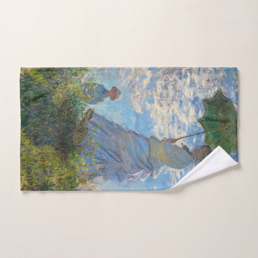 Claude Monet - Die Promenade, Frau mit Sonnenschir Badhandtuch Set (Handtuch)