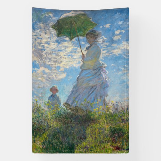 Claude Monet - Die Promenade, Frau mit Sonnenschir Banner (Vertikal)