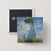 Claude Monet - Die Promenade, Frau mit Sonnenschir Button (Vorne & Hinten)