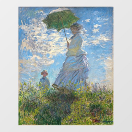 Claude Monet - Die Promenade, Frau mit Sonnenschir Fensteraufkleber (Blatt)