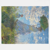 Claude Monet - Die Promenade, Frau mit Sonnenschir Fleecedecke (Vorderseite (Horizontal))