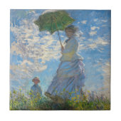 Claude Monet - Die Promenade, Frau mit Sonnenschir Fliese (Vorderseite)