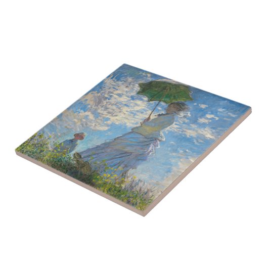 Claude Monet - Die Promenade, Frau mit Sonnenschir Fliese (Seite)