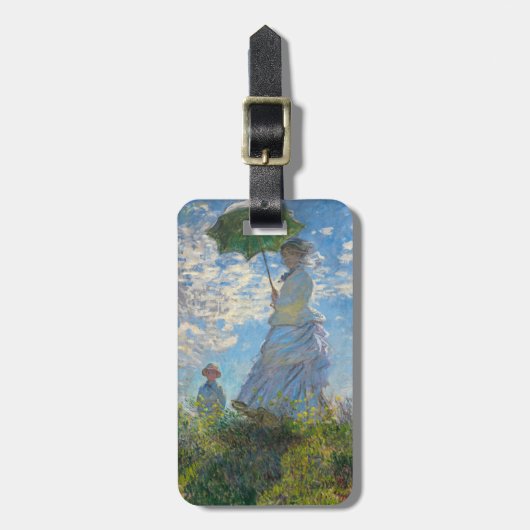 Claude Monet - Die Promenade, Frau mit Sonnenschir Gepäckanhänger (Vorderseite vertikal)
