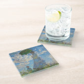 Claude Monet - Die Promenade, Frau mit Sonnenschir Glasuntersetzer (Schrägansicht)