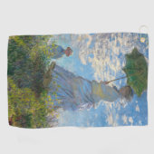 Claude Monet - Die Promenade, Frau mit Sonnenschir Golfhandtuch (Horizontal)