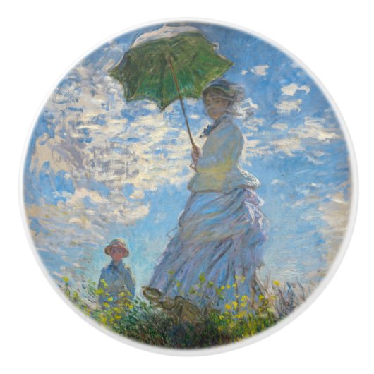 Claude Monet - Die Promenade, Frau mit Sonnenschir Keramikknauf (Vorderseite)