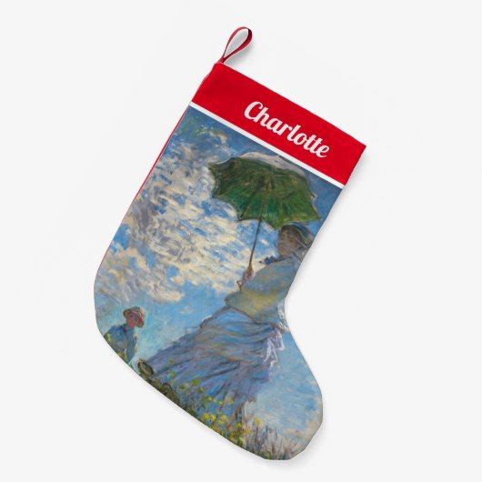 Claude Monet - Die Promenade, Frau mit Sonnenschir Kleiner Weihnachtsstrumpf (Vorderansicht (hängend))