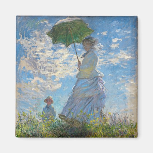 Claude Monet - Die Promenade, Frau mit Sonnenschir Magnet (Vorne)