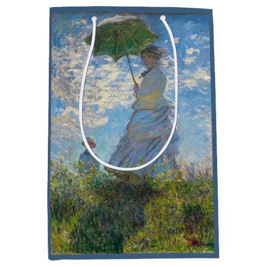 Claude Monet - Die Promenade, Frau mit Sonnenschir Mittlere Geschenktüte (Vorderseite)