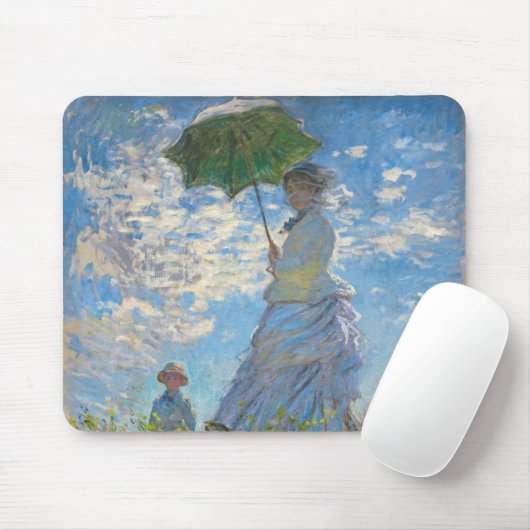 Claude Monet - Die Promenade, Frau mit Sonnenschir Mousepad (Mit Mouse)