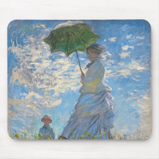 Claude Monet - Die Promenade, Frau mit Sonnenschir Mousepad (Vorne)