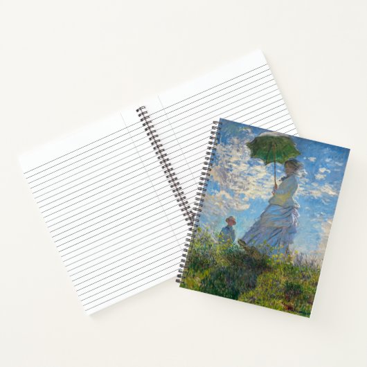 Claude Monet - Die Promenade, Frau mit Sonnenschir Notizblock (Innenseite)