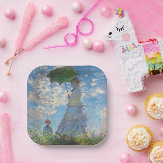 Claude Monet - Die Promenade, Frau mit Sonnenschir Pappteller (Party)