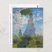 Claude Monet - Die Promenade, Frau mit Sonnenschir Postkarte (Vorne/Hinten)