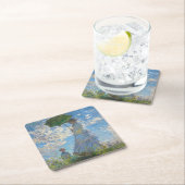 Claude Monet - Die Promenade, Frau mit Sonnenschir Rechteckiger Pappuntersetzer (Vor Ort)
