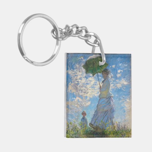 Claude Monet - Die Promenade, Frau mit Sonnenschir Schlüsselanhänger (Vorderseite links)
