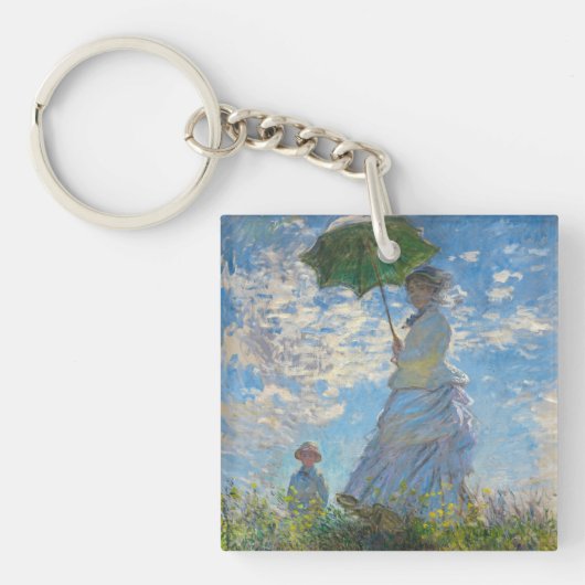 Claude Monet - Die Promenade, Frau mit Sonnenschir Schlüsselanhänger (Vorderseite)