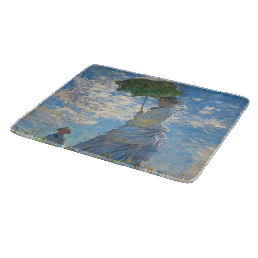 Claude Monet - Die Promenade, Frau mit Sonnenschir Schneidebrett (Ecke)