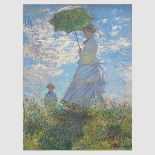 Claude Monet - Die Promenade, Frau mit Sonnenschir Seidenpapier