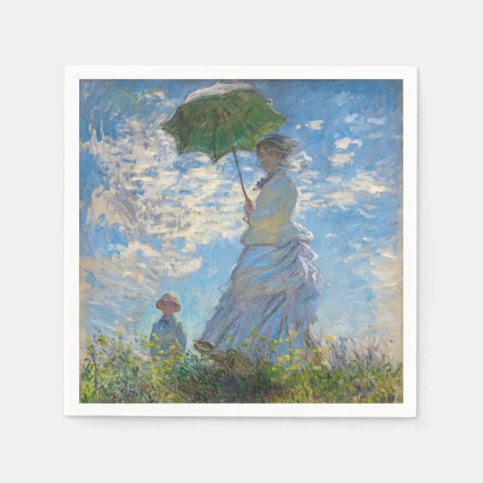 Claude Monet - Die Promenade, Frau mit Sonnenschir Serviette (Vorderseite)