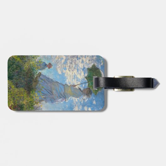 Claude Monet - Die Promenade - QR-Code Gepäckanhänger (Rückseite horizontal)