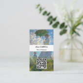 Claude Monet - Die Promenade - QR-Code Visitenkarte (Stehend Vorderseite)
