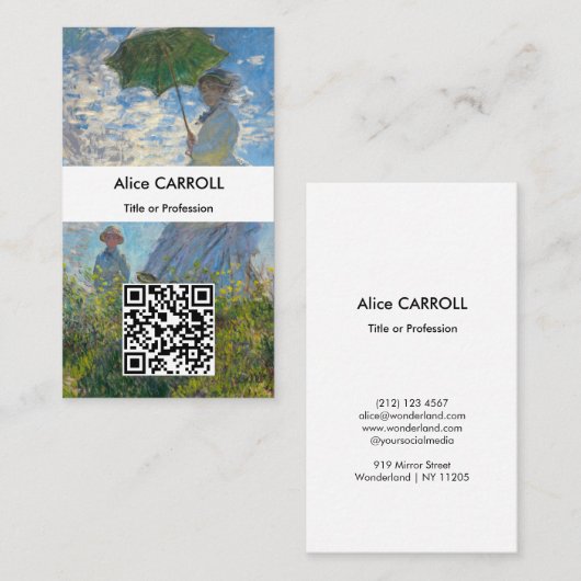 Claude Monet - Die Promenade - QR-Code Visitenkarte (Vorne/Hinten)