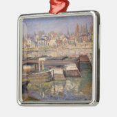 Claude Monet | die Seine bei Asnieres, 1873 Silbernes Ornament (Links)