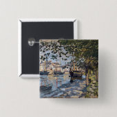Claude Monet | die Seine in Rouen, 1872 Button (Vorne & Hinten)