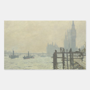 Claude Monet - Die Themse in Westminster Rechteckiger Aufkleber