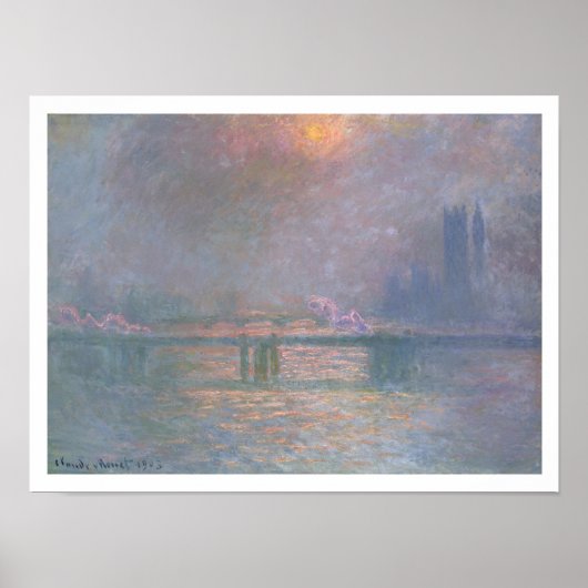 Claude Monet | Die Themse mit Kreuzfahrten Poster (Vorne)