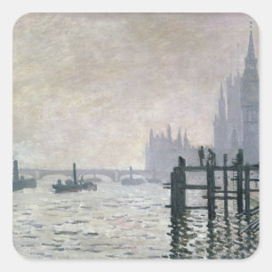 Claude Monet   die Themse unter Westminster Quadratischer Aufkleber
