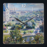 Claude Monet - Die Tuileries Gärten Quadratische Wanduhr<br><div class="desc">The Tuileries Gardens / Les Tuileries - Claude Monet,  1876</div>