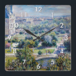 Claude Monet - Die Tuileries Gärten Quadratische Wanduhr<br><div class="desc">The Tuileries Gardens / Les Tuileries - Claude Monet,  1876</div>