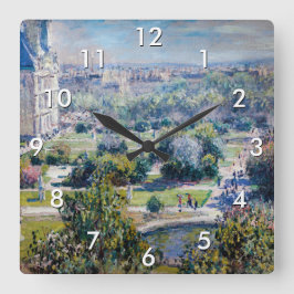 Claude Monet - Die Tuileries Gärten Quadratische Wanduhr