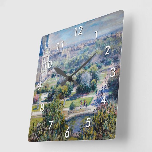 Claude Monet - Die Tuileries Gärten Quadratische Wanduhr (Winkel)
