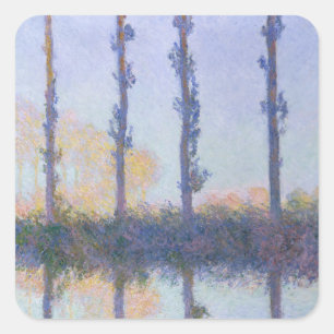 Claude Monet Die vier Bäume Quadratischer Aufkleber
