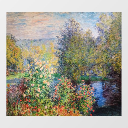 Claude Monet - Ecke des Gartens am Montgeron Fensteraufkleber (Blatt)