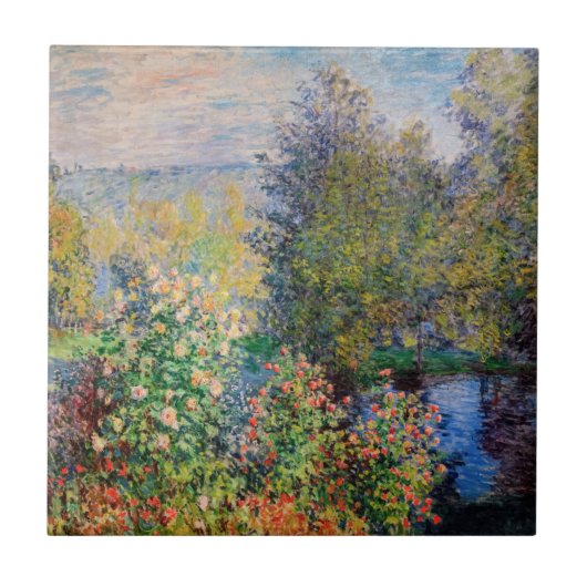 Claude Monet - Ecke des Gartens am Montgeron Fliese (Vorderseite)