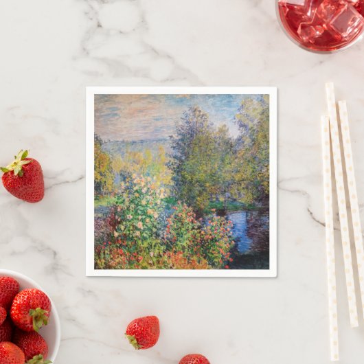 Claude Monet - Ecke des Gartens am Montgeron Serviette (Beispiel)