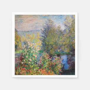 Claude Monet - Ecke des Gartens am Montgeron Serviette