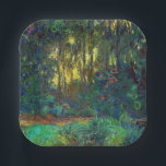 Claude Monet - Ecke eines Teiches mit Wasserlilien Pappteller<br><div class="desc">Coin du bassin aux nympheas / Corner of a Pond with Wasserlilien - Claude Monet,  Oil on Leinwand,  1918</div>