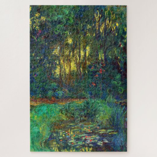 Claude Monet - Ecke eines Teiches mit Wasserlilien Puzzle (Vertikal)