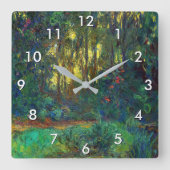 Claude Monet - Ecke eines Teiches mit Wasserlilien Quadratische Wanduhr (Vorderseite)