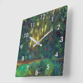 Claude Monet - Ecke eines Teiches mit Wasserlilien Quadratische Wanduhr (Winkel)