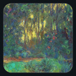 Claude Monet - Ecke eines Teiches mit Wasserlilien Quadratischer Aufkleber<br><div class="desc">Coin du bassin aux nympheas / Corner of a Pond with Wasserlilien - Claude Monet, Oil on Leinwand, 1918</div>