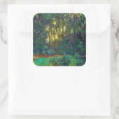 Claude Monet - Ecke eines Teiches mit Wasserlilien Quadratischer Aufkleber (Tasche)