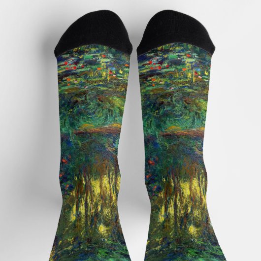 Claude Monet - Ecke eines Teiches mit Wasserlilien Socken (Oben)